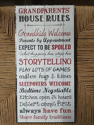 P. Graham Dunn Grandparents House Rules 12 X 6 Mounted Print Wall Plaque • $10