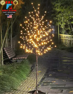 6.5FT 208 LED Cherry Blossom Tree Lighted Artificial Christmas Tree Decoration  • $73.07