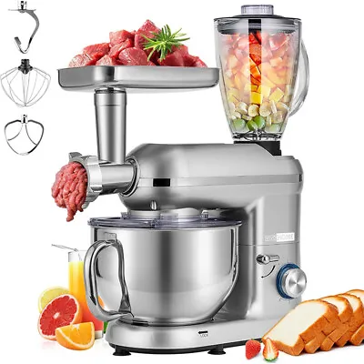 3in1 Food Stand Mixer Stainless Steel Bowl Meat Grinder Blender Juicer 6QT Speed • $119.99