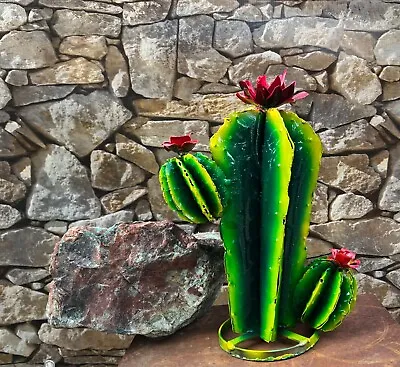 Handcrafted Rustic MINI Metal Hybrid Cactus Metal Yard Art Metal Barrel Cactus • $77
