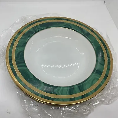 CHRISTIAN DIOR Gaudron Malachite Green Soup Plate / Bowl (SET OF 3) • $90