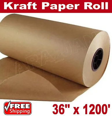 36  X 1200' Brown Kraft Paper Roll 30lb Shipping Wrapping Cushioning Void Fill • $79.95