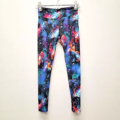 Nobo Women's High Rise Leggings Junior Size M Multicolor Nebula Galaxy Print • $12.99