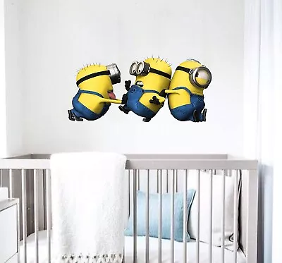 Cute Minions Wall Sticker PVC Vinyl Standard Size 40cm X 45cm Multicolor Pack 1 • $39.99