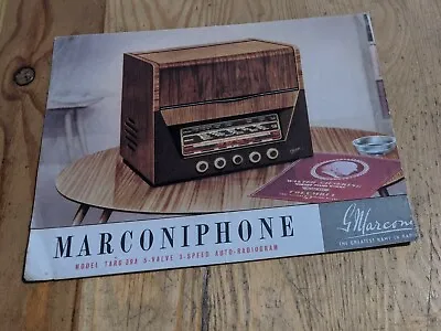 Original 1954 MARCONI MARCONIPHONE RADIOGRAM TARG 39A 4 Sides • $19.91
