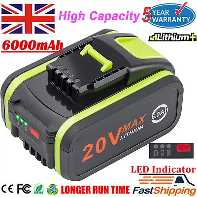 £24.99 • Buy Replace 6000mAh Battery For Worx 20V WA3553 WA3641 WX279 WX367 WX373 WX390 WX176