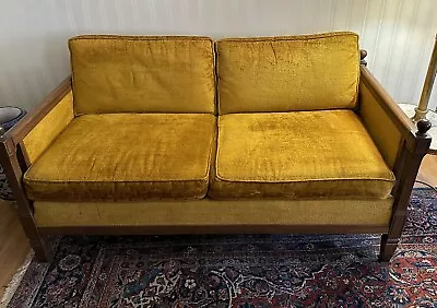 Vintage Gold Velvet Loveseat • $99