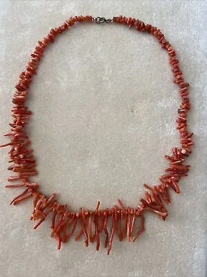 Vintage Coral Necklace - Art Statement Jewelry Spectacular Artisan - Real Coral • $99