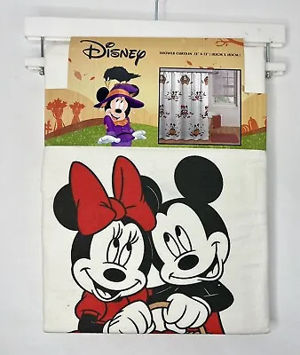 $29.99 • Buy Disney Mickey Minnie Mouse Thanksgiving Turkey Apple Shower Curtain - 72  X 72 