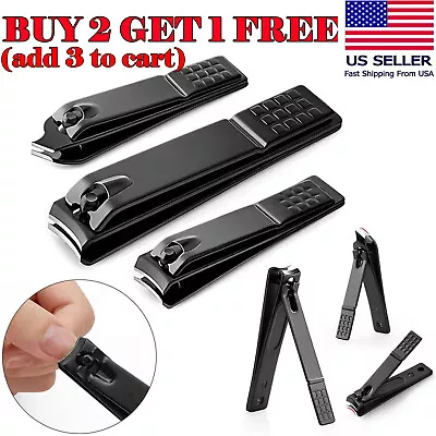 Professional Stainless Steel Finger Nail Toe Black Handle Clippers Trimmer Sets • $9.99