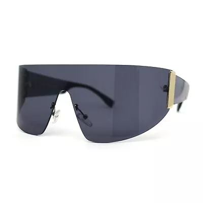 $13.87 • Buy Slick Curved Futuristic Minimal Oversized Shield Sunglasses
