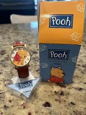 NIB 1990’s VINTAGE TIMEX THINKING WINNIE THE POOH DISNEY WATCH Boxed Leather • $34.99