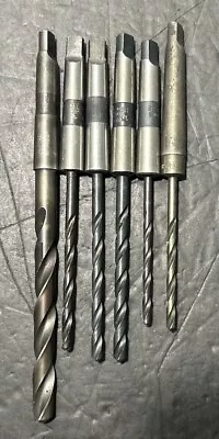 Lot Of 6 Morse Taper MT1 HSS Drill Bits Lathe Machinist Morse Taper USA Used • $25