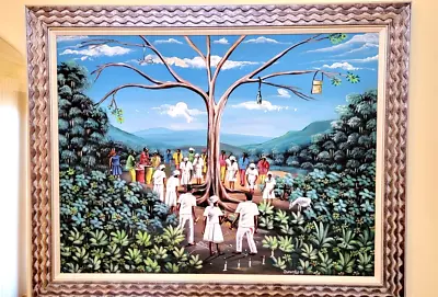  Lwa/Loa Ceremony  By Dyoumbs - Original Signed Oil By Haitian Artist • $950