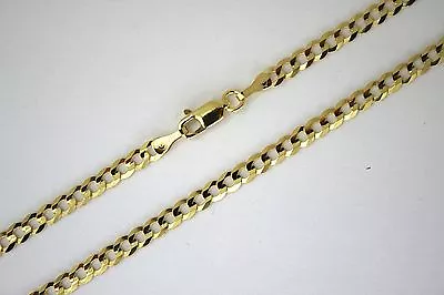 AUTHENTIC 10K SOLID GOLD CUBAN LINK CHAIN NECKLACE BRACELET MEN WOMEN 4mm • $125.62