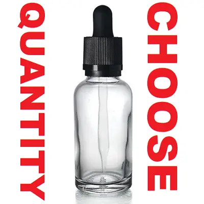 £4.75 • Buy CHEAP!! Clear Glass Pipette Dropper Bottles | 30ml | Oils Serum Ear Eye Drops