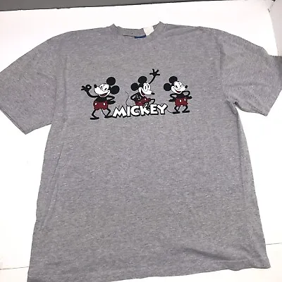 Disney Retro Mickey Mouse T-Shirt Mens 2XL Gray Steamboat Vintage Look Spellout • $9.95