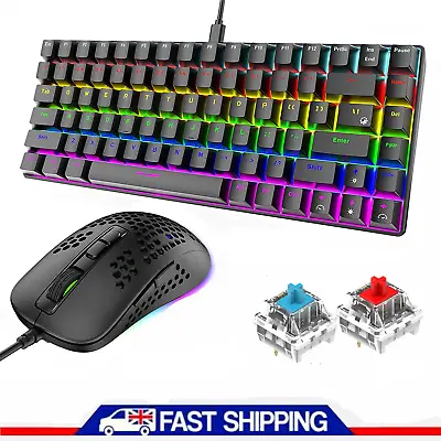 Wired Gaming Keyboard And Mouse Mice Pad Rainbow LED Backlit For PC Win7/8/10/11 • $42.99