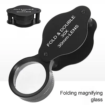 30x Folding Magnifying Glass Pocket Small Size Optical Magnifier Lens • $11.99
