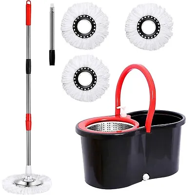 360° Spin Mop And Bucket W/wringer Set +3 Microfiber Refills Floor Cleaning • $24.99