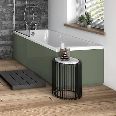 Nuie Modern Straight Bath Front & End Panels Green L-Shaped Shower Bathroom • £84.95