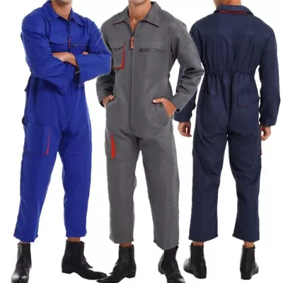 Men's Dustproof Workwear Long Sleeve Coveralls Work Jumpsuit Mechanic Uniforms • $72.48