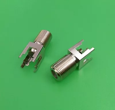 (2 PCS) F Female Straight PC Board PCB Mount Long Type Connector - USA Seller • $7.99