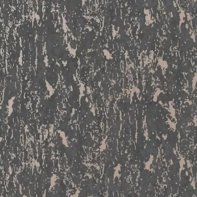 Graham & Brown Milan Charcoal Rose Gold Wallpaper 107969 - Textured Metallic • £13.49