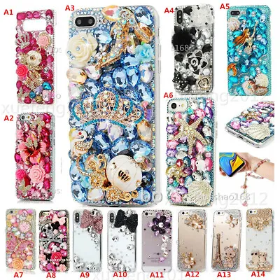 For Galaxy A14 S23Ultra/TCL 30XL/Motorola Bling Diamonds Soft Phone Case & Strap • $9.99