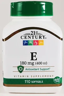Vitamin E 400IU 180mg Antioxidant Support 110Softgels 21st Century EXP:10/2024 • $9.09