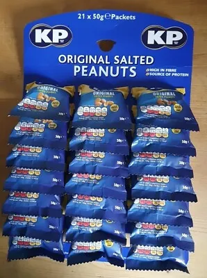 KP Original Salted Peanuts 21 X 50g Packets On Pub Card Best Before 12/23 • £11.99