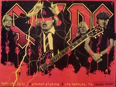 $300 • Buy AC DC LOS ANGELES 2015 Concert Poster KII ARENS 18x24 Mint