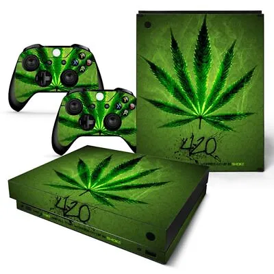 Designer Skin For XBOX ONE X Gaming Console+2 Controller Sticker Decal WEEDS • $10.22