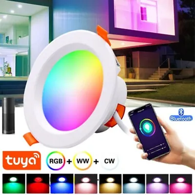 10W 70mm Tuya Bluetooth RGB LED Downlight Dimmable Light For Google Home Alexa • $15.88
