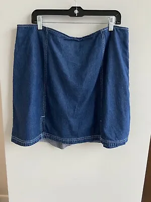 L.A.Blues Blue Denim Skort Zipper Close Mini Women's Size 22W • $22