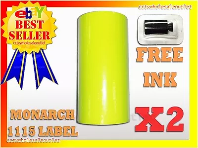 2sleeves Fluorescent Yellow Label For Monarch 1115 Pricing Gun 2sleeves=20rolls. • $44.80