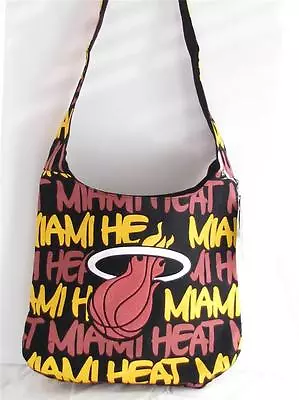 Miami Heat Robin Ruth Black Cross Body Handbag Hobo Purse Red Gold Yellow • $29.99