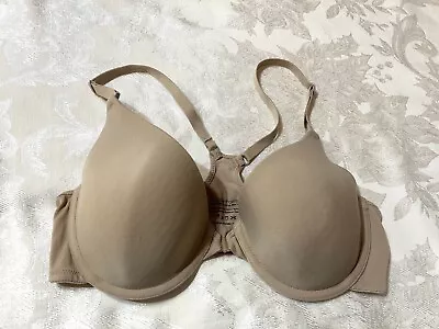 MAIDENFORM One Fabulous Fit Front Close Racerback Underwire 34C Beige Bra • $9.99