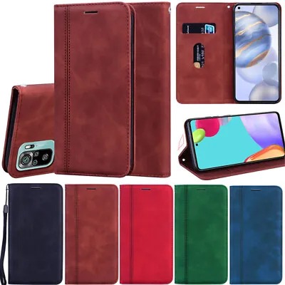 $13.08 • Buy Business Wallet Leather Flip Case Cover For Oppo A52 A72 A91 AX5 Realme C21 C15