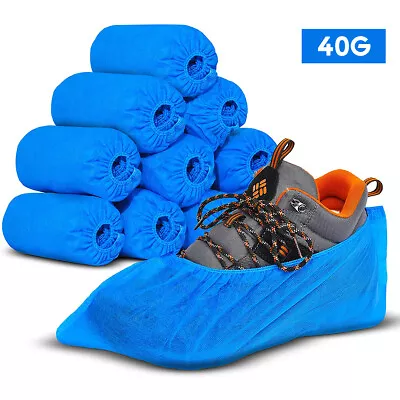 100Pcs Blue Disposable Shoe Covers Non-woven Non-Slip Resistant Dust Proof NEW • $12.87