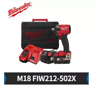 Milwaukee M18 FIW212 2x5.0Ah BL 2400Rpm 3500Ipm 339Nm LED 4lbs UPS Charger_220V • $549.95