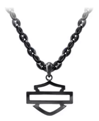 Harley-Davidson Men's Blackout Outline B&S Necklace Stainless Steel HSN0061 • $119.95