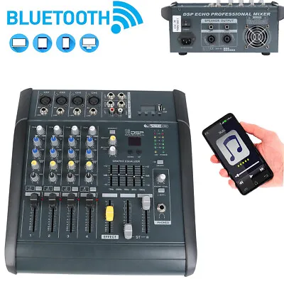 4 Channel Power Bluetooth Digital Audio Mixer Mixing Amplifier Stereo RMS 16DSP  • $118.74
