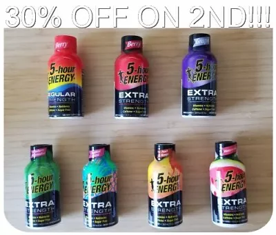 5 Hour Energy Extra Strength Berry/Watermelon/Tropical/Strawberry/Peach 1.93 Oz • $6.99