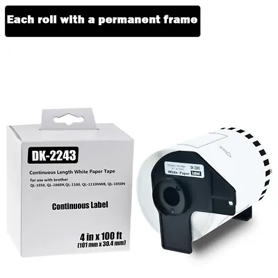 $15.99 • Buy 1 Roll DK-2243 Continuous Labels For Brother QL-1060N W/1 Permanent Frame DK2243
