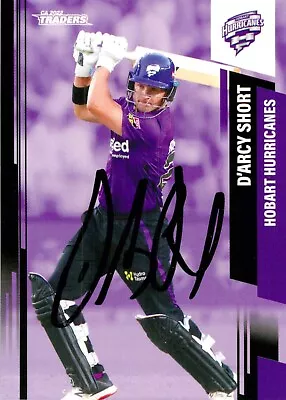 ✺Signed✺ 2022 2023 HOBART HURRICANES BBL Cricket Card D'ARCY SHORT • $11.99