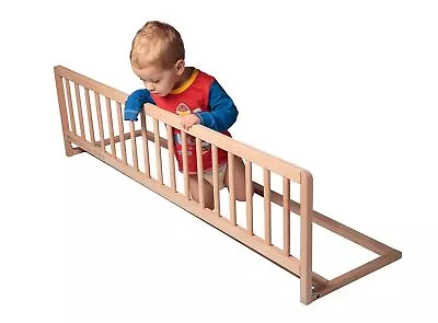 Safetots Kids Wooden Extra Wide Bed Rail Toddler Bed Guard Natural Wood • £61.90