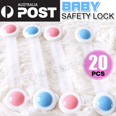 $12.95 • Buy 20X Safety Door Lock Fridge Drawer Toilet Cupboard Cabinet For Baby Kids Child