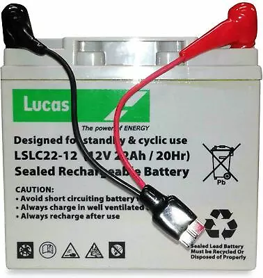 £46.99 • Buy Lucas 12V 22AH AGM/GEL 18 Holes Golf Trolley Battery + Hill Billy Connector