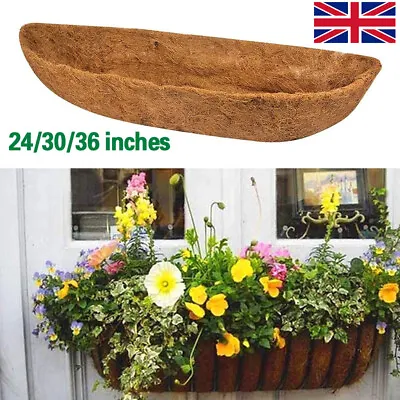 Trough Coco Liner Planting Flower Wall Hanging Basket Planter Window Box 24-36'' • £8.45